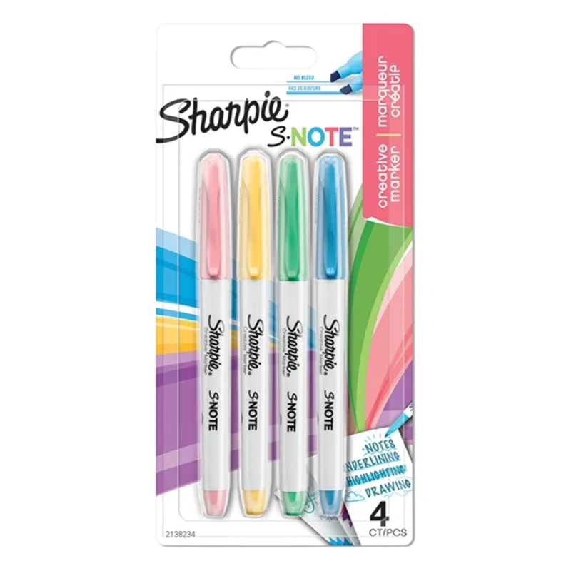 Sharpie S-Note 2:1 lettering 4 db-os vízbázisú marker Sharpie S-Note 2:1 lettering 4 db-os vízbázisú marker