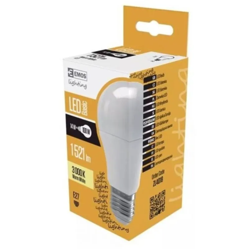 Emos ZL4018 Basic A60 14W 1521lm E27 meleg fehér LED izzó Emos ZL4018 Basic A60 14W 1521lm E27 meleg fehér LED izzó