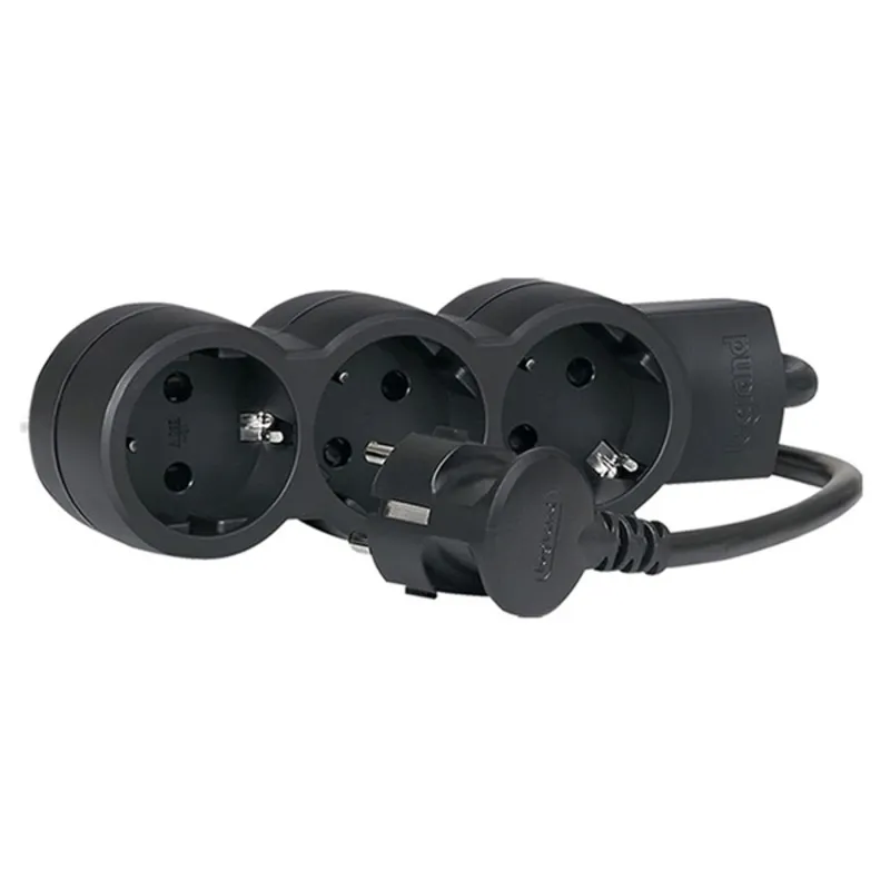 Legrand 695010 ST 1,5m vezetékkel fekete 3x2P+F elosztósor Legrand 695010 ST 1,5m vezetékkel fekete 3x2P+F elosztósor