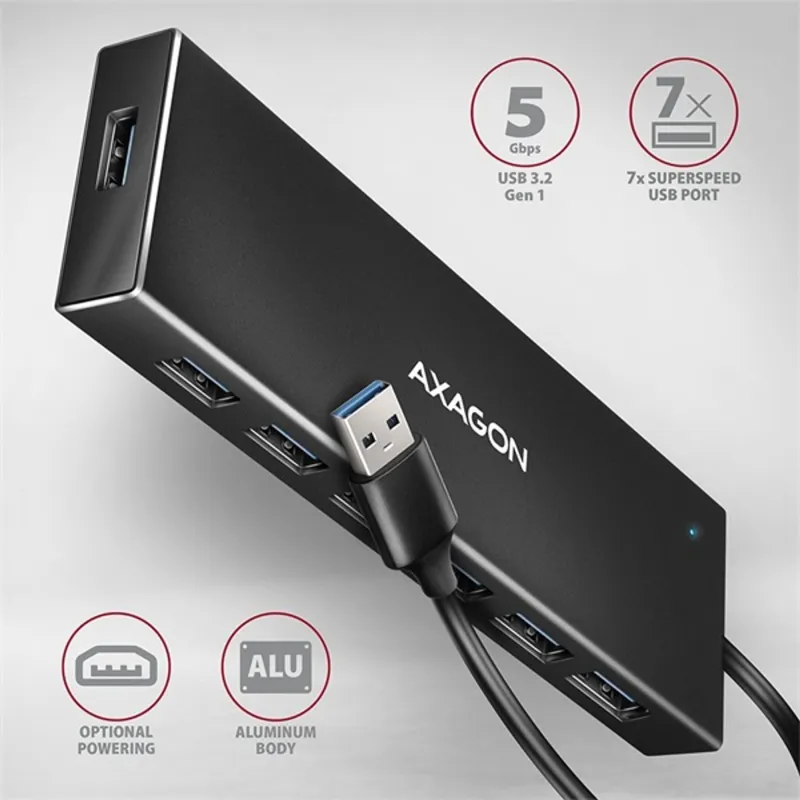 Axagon HUE-F7A SuperSpeed USB-A FLAT hub Axagon HUE-F7A SuperSpeed USB-A FLAT hub