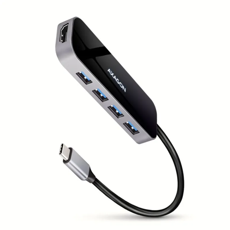 AXAGON HMC-6H4A SuperSpeed USB-C COMBO 6in1 hub Black/Grey AXAGON HMC-6H4A SuperSpeed USB-C COMBO 6in1 hub Black/Grey