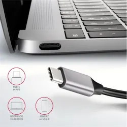 AXAGON HMC-6H4A SuperSpeed USB-C COMBO 6in1 hub Black/Grey