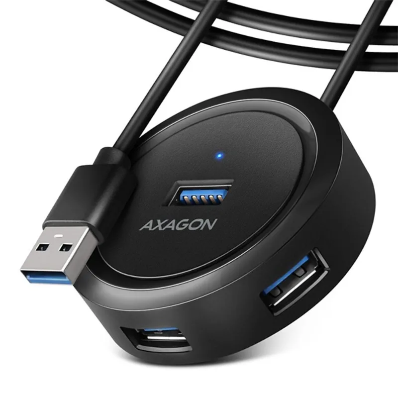 Axagon HUE-P1AL SuperSpeed 4xUSB-A portos, USB-A csatlakozós hub Axagon HUE-P1AL SuperSpeed 4xUSB-A portos, USB-A csatlakozós hub