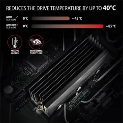 SSD hűtő Axagon CLR-M2XL M.2 NVMe, 36mm magasság , fekete