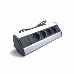 TOO PPS-316-4S IP20, 4x 2P+F, ezüst asztalra rögzíthető elosztó