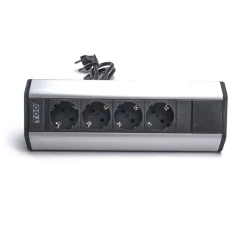 TOO PPS-316-4S IP20, 4x 2P+F, ezüst asztalra rögzíthető elosztó