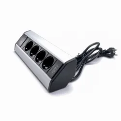 TOO PPS-316-4S IP20, 4x 2P+F, ezüst asztalra rögzíthető elosztó