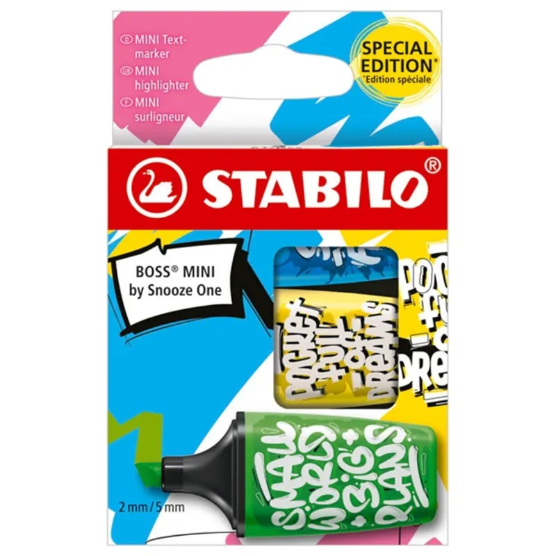 Stabilo BOSS MINI by Snooze One 3 db-os (zöld/sárga/kék) szövegkiemelő készlet Stabilo BOSS MINI by Snooze One 3 db-os (zöld/sárga/kék) szövegkiemelő készlet