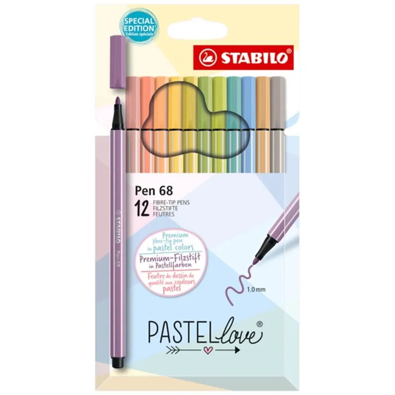 Stabilo Pen 68 Pastellove 12 db-os rostirón készlet Stabilo Pen 68 Pastellove 12 db-os rostirón készlet