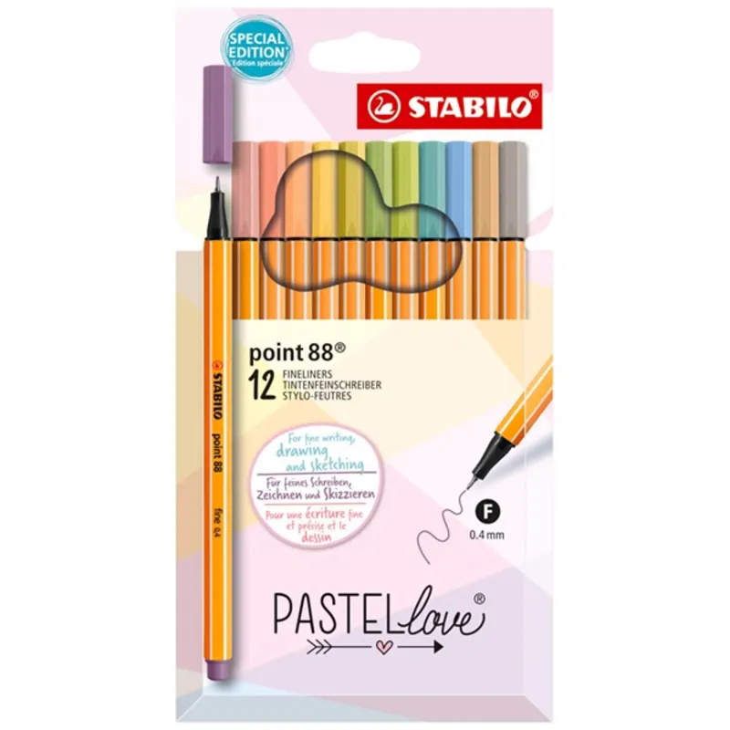 Stabilo point 88 Pastellove 12 db-os tűfilc készlet Stabilo point 88 Pastellove 12 db-os tűfilc készlet