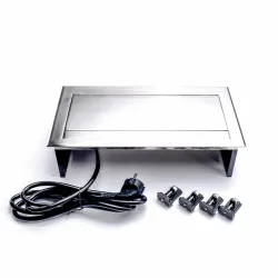 TOO RPS-110-3S IP20,3x 2P+f,HDMI,RJ45,2x USB-A,hidraulikus,színes csomagolás,ezüst asztalba süllyeszthető elosztó