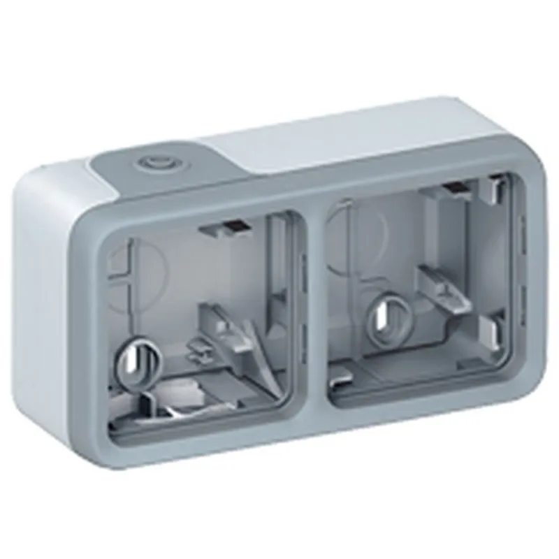 Legrand 069672 Plexo 55 2-es vízszintes membrános szürke falonkívüli doboz Legrand 069672 Plexo 55 2-es vízszintes membrános szürke falonkívüli doboz