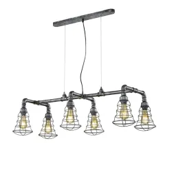 TRIO 307000688 GOTHAM 6 x E27 antik ezüst többágú függeszték