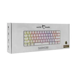 White Shark GK-2022W Shinobi Brown Switches Mechanical 60% Gaming Keyboard White US