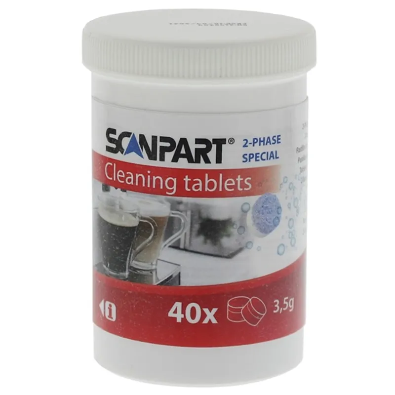 Scanpart 2790000220 kávéfözőhöz 2 fázis 3,5 g 15 mm 40db tisztítótabletta Scanpart 2790000220 kávéfözőhöz 2 fázis 3,5 g 15 mm 40db tisztítótabletta
