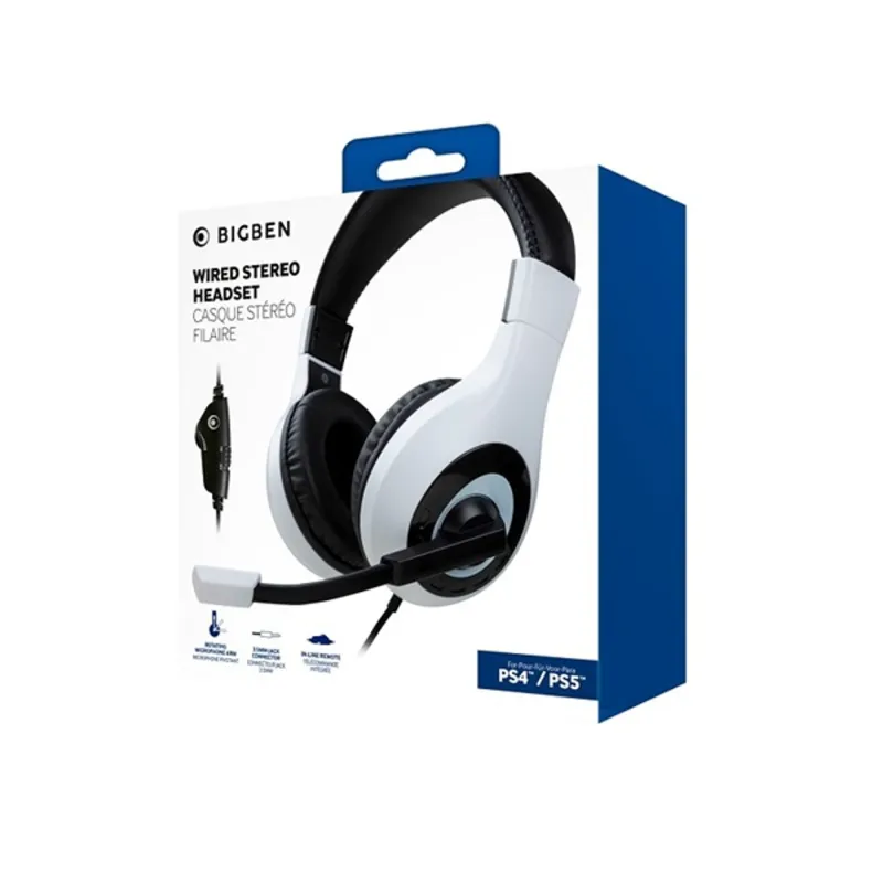 BigBen 2807365 V1 PS4/PS5 sztereo fehér gamer headset BigBen 2807365 V1 PS4/PS5 sztereo fehér gamer headset
