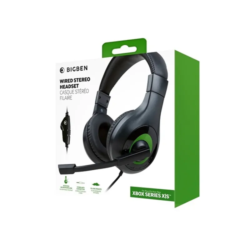 BigBen 2807370 V1 Xbox Series S/X sztereo fekete gamer headset BigBen 2807370 V1 Xbox Series S/X sztereo fekete gamer headset