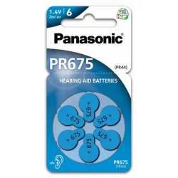 PANASONIC PR-675(44) cink-levegő hallókészülék-elem 6db