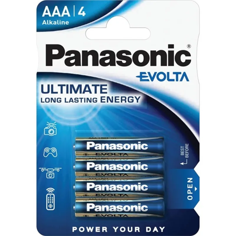 Panasonic EVOLTA LR03EGE/4BP 1,5V AAA/mikro szupertartós alkáli elem 4 db/csomag Panasonic EVOLTA LR03EGE/4BP 1,5V AAA/mikro szupertartós alkáli elem 4 db/csomag