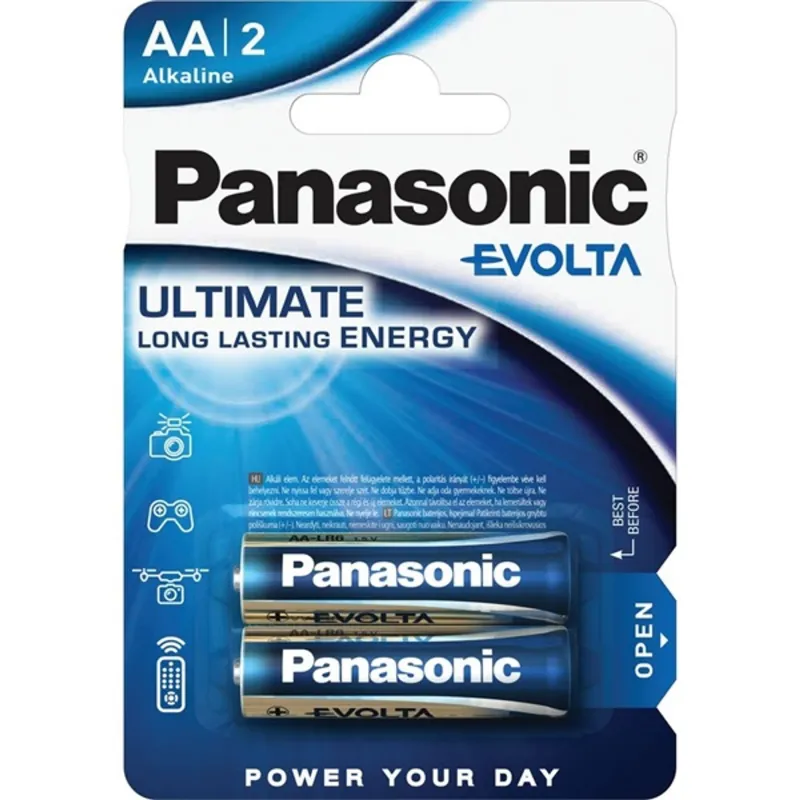 Panasonic EVOLTA 1,5V AA/ceruza szupertartós alkáli elem (2 db/csomag) (LR6EGE-2BP) Panasonic EVOLTA 1,5V AA/ceruza szupertartós alkáli elem (2 db/csomag) (LR6EGE-2BP)