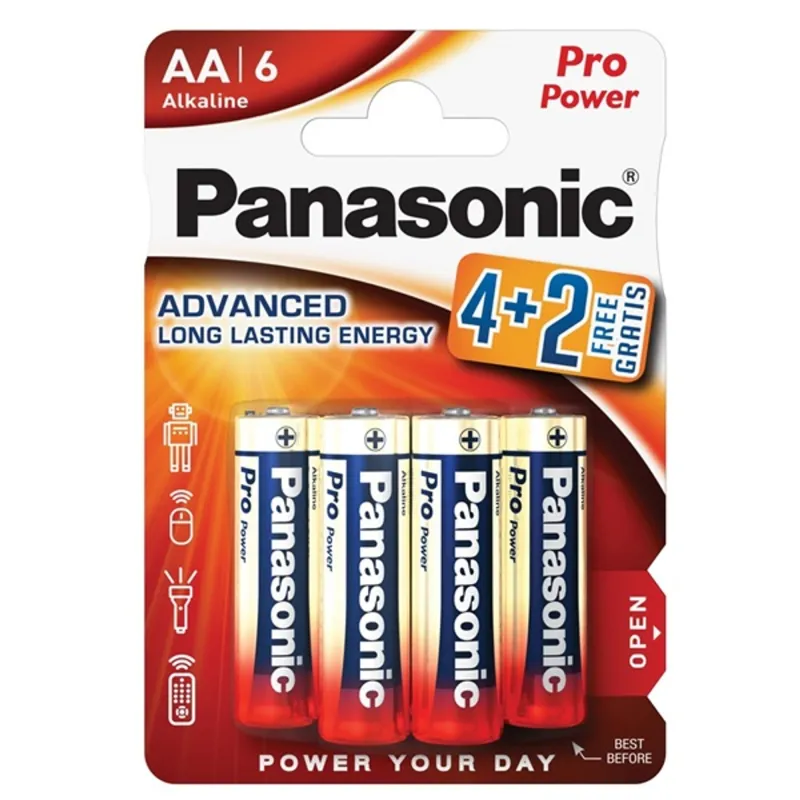 Panasonic LR6PPG/6BP 4+2F 1,5V AA/ceruza tartós alkáli elem 6 db/csomag Panasonic LR6PPG/6BP 4+2F 1,5V AA/ceruza tartós alkáli elem 6 db/csomag