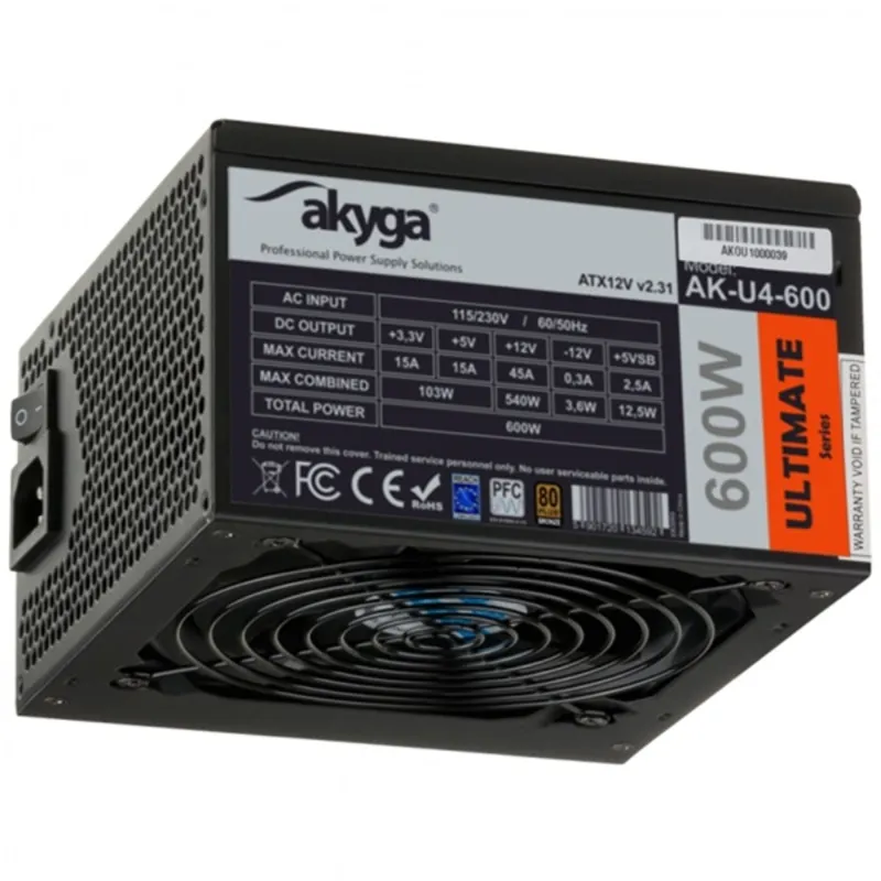 Akyga Ak-U4-600 600W 80+ Bronze ATX tápegység Akyga Ak-U4-600 600W 80+ Bronze ATX tápegység