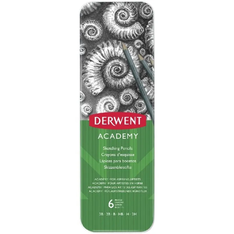 Derwent Academy 6db-os (3B-2H)fémdobozos grafit vázlatceruza készlet Derwent Academy 6db-os (3B-2H)fémdobozos grafit vázlatceruza készlet