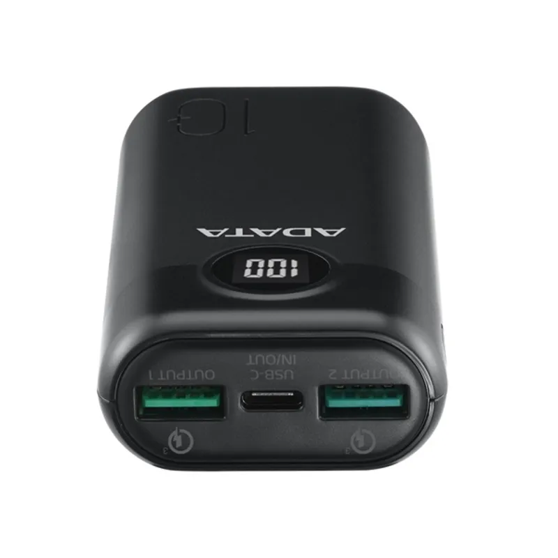 ADATA P10000QCD 10000mAh LiPo powerbank fekete (QC3.0, PD3.0, LCD) ADATA P10000QCD 10000mAh LiPo powerbank fekete (QC3.0, PD3.0, LCD)