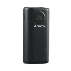 ADATA Akkubank - P20000QCD 20000mAh (Powerbank, 2xUSB-A, 1xUSB-C, kijelző, fekete)