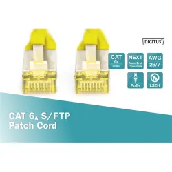 Digitus DK-1644-A-010/Y patch RJ45 CAT6A SFTP - RJ45 CAT6A SFTP M/M adatkábel 1m sárga