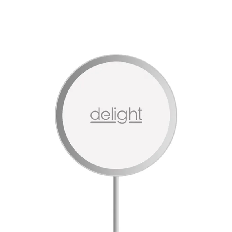 Delight Mágneses vezeték nélküli töltőpad Type-C Silver Delight Mágneses vezeték nélküli töltőpad Type-C Silver
