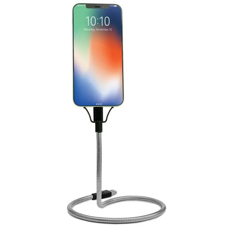Kikkerland USB/Lightning gooseneck kábel és telefontartó fekete (US212-EU) Kikkerland USB/Lightning gooseneck kábel és telefontartó fekete (US212-EU)