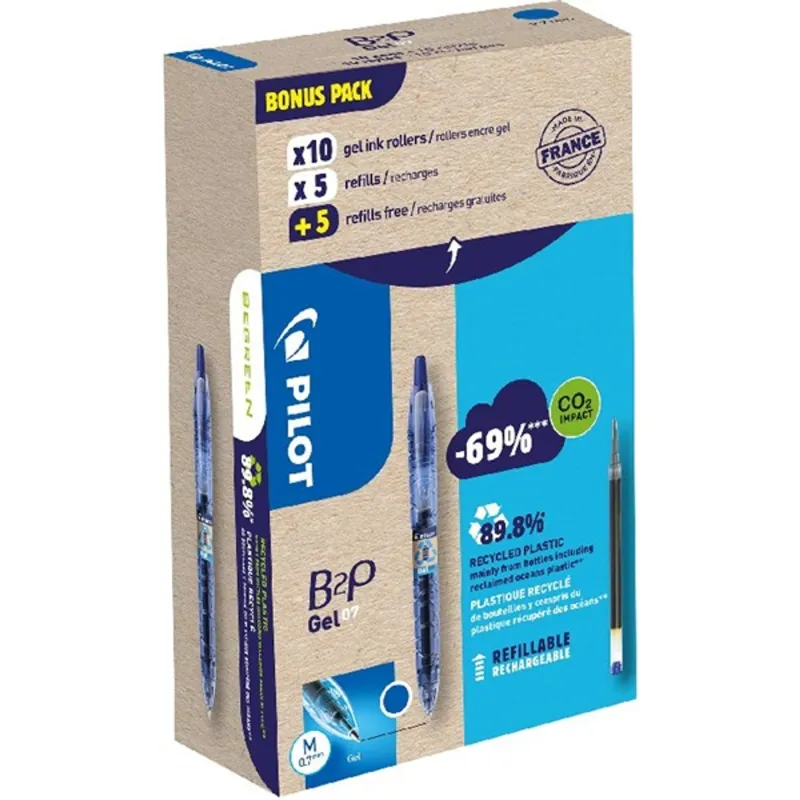 Pilot B2P Greenpack 10 db kék betéttel zseléstoll Pilot B2P Greenpack 10 db kék betéttel zseléstoll