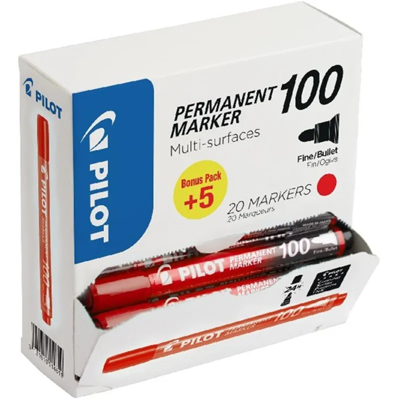 Pilot BT 100 20 db/csomag piros permanent marker Pilot BT 100 20 db/csomag piros permanent marker