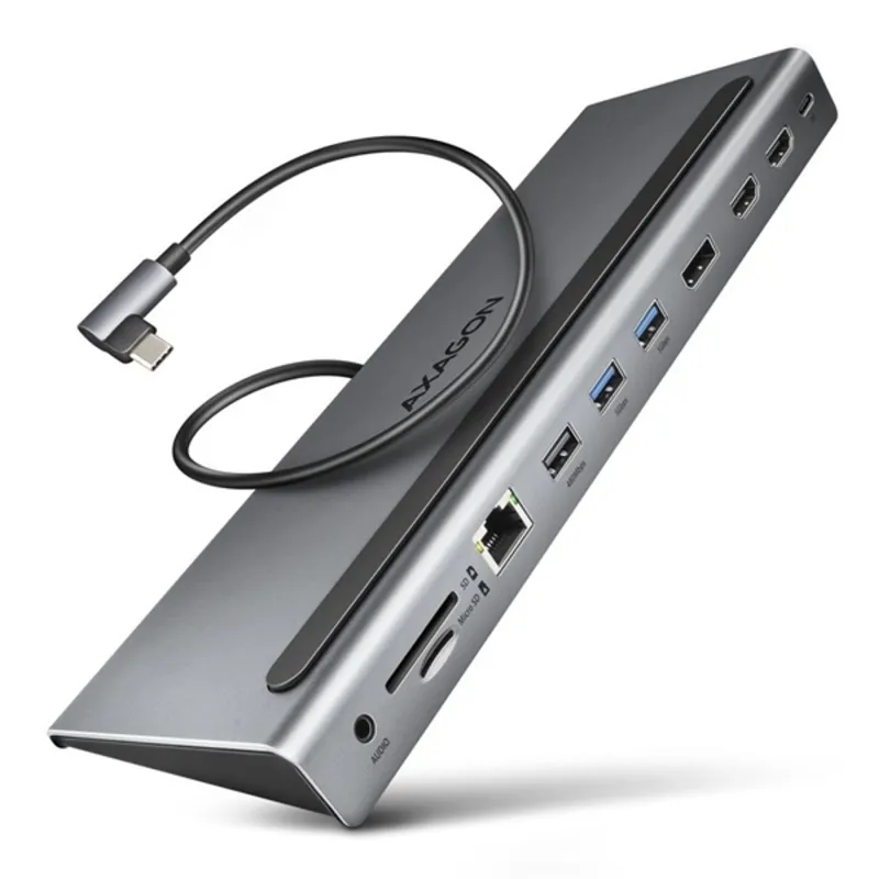 Axagon HMC-4KX3 11in1 ezüst Type C USB HUB Axagon HMC-4KX3 11in1 ezüst Type C USB HUB