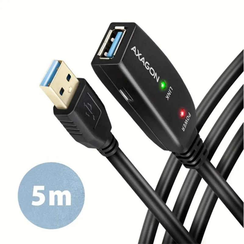 Axagon ADR-305 5m USB 3.2 Gen 1 A apa - anya aktív repeater kábel Axagon ADR-305 5m USB 3.2 Gen 1 A apa - anya aktív repeater kábel