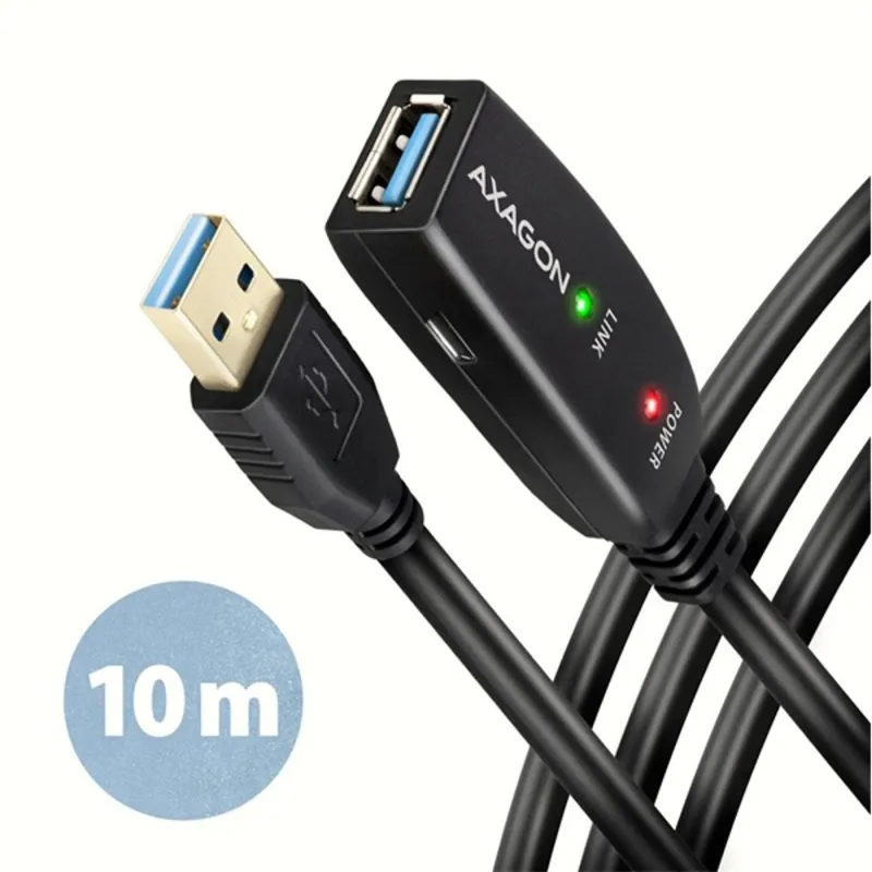 Axagon ADR-310 10m USB 3.2 Gen 1 A apa - anya aktív repeater kábel Axagon ADR-310 10m USB 3.2 Gen 1 A apa - anya aktív repeater kábel
