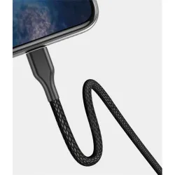 Cellect USB-A - Type-C szövetborítású adatkábel 1m fekete (MDCU-TEXT-TYPEC-BK)