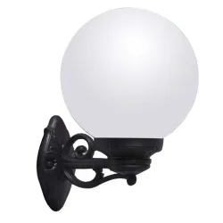 Fumagalli BISSO/G250 E27 opál/fekete kültéri falilámpa