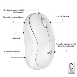 LOGITECH M240 Silent Mouse right and left-handed optical 3 buttons wireless Bluetooth off-white