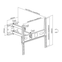 Stell SHO 4600 TV Wall Mount Fix 35"-55" Black
