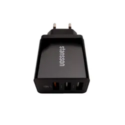 Stansson CH-300-BL 2.4A univerzális hálózati gyorstöltő fekete