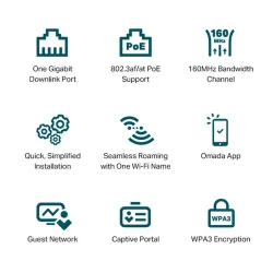 TP-LINK Wireless Access Point Dual Band AX3000 Wifi 6 Mennyezetre rögzíthető, EAP650-WALL