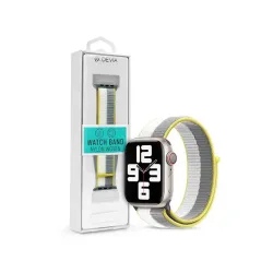 Devia Nylon Woven two-tone Apple Watch 42/44/45/49mm szövet sport szíj fehér-szürke (ST364747)