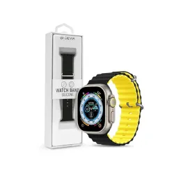 Devia Deluxe Series Sport6 Silicone Two-tone Apple Watch 38/40/41mm szilikon sport szíj fekete-sárga (ST381607)