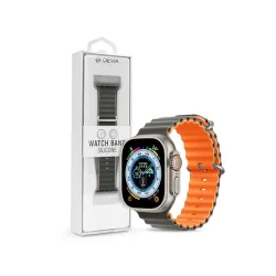 DEVIA APPLE WATCH SZILIKON SPORT SZÍJ - DELUXE SERIES SPORT6 SILICONE TWO-TONE WATCH BAND - 38/40/41 MM - GRAY/ORANGE