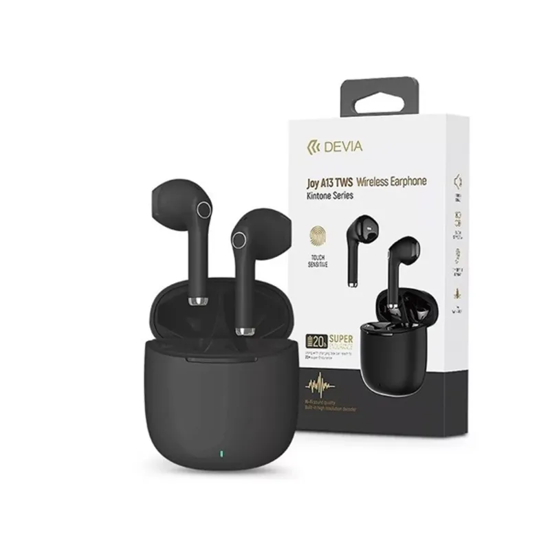 Devia ST361999 Joy A13 fekete True Wireless Bluetooth fülhallgató Devia ST361999 Joy A13 fekete True Wireless Bluetooth fülhallgató