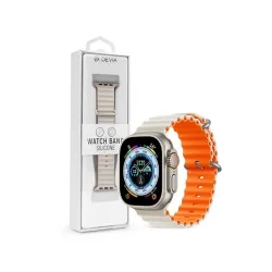 Devia Deluxe Series Sport6 Silicon Two-tone Watch Band 38-41mm Starlight/Orange