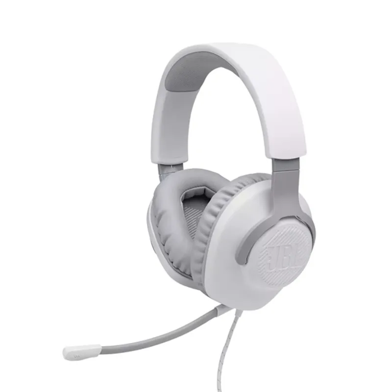 JBL Quantum 100 (Vezetékes, gaming fejhallgató mikrofonnal), Fehér JBL Quantum 100 (Vezetékes, gaming fejhallgató mikrofonnal), Fehér