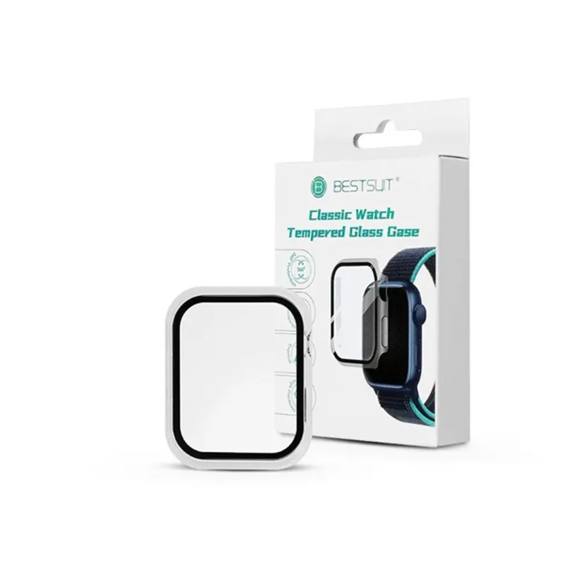 Haffner PT-6559 Apple Watch 7/Series 8 (45mm) átlátszó védőtok beépített edzett üveggel Haffner PT-6559 Apple Watch 7/Series 8 (45mm) átlátszó védőtok beépített edzett üveggel